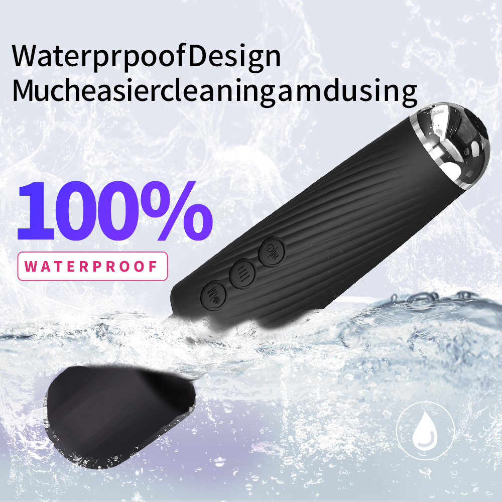 Vibratore Wand ricaricabile in silicone con 20 modalità di vibrazione con testina stimolante Vibratore Wand ricaricabile in silicone con 20 modalità di vibrazione con testina stimolante