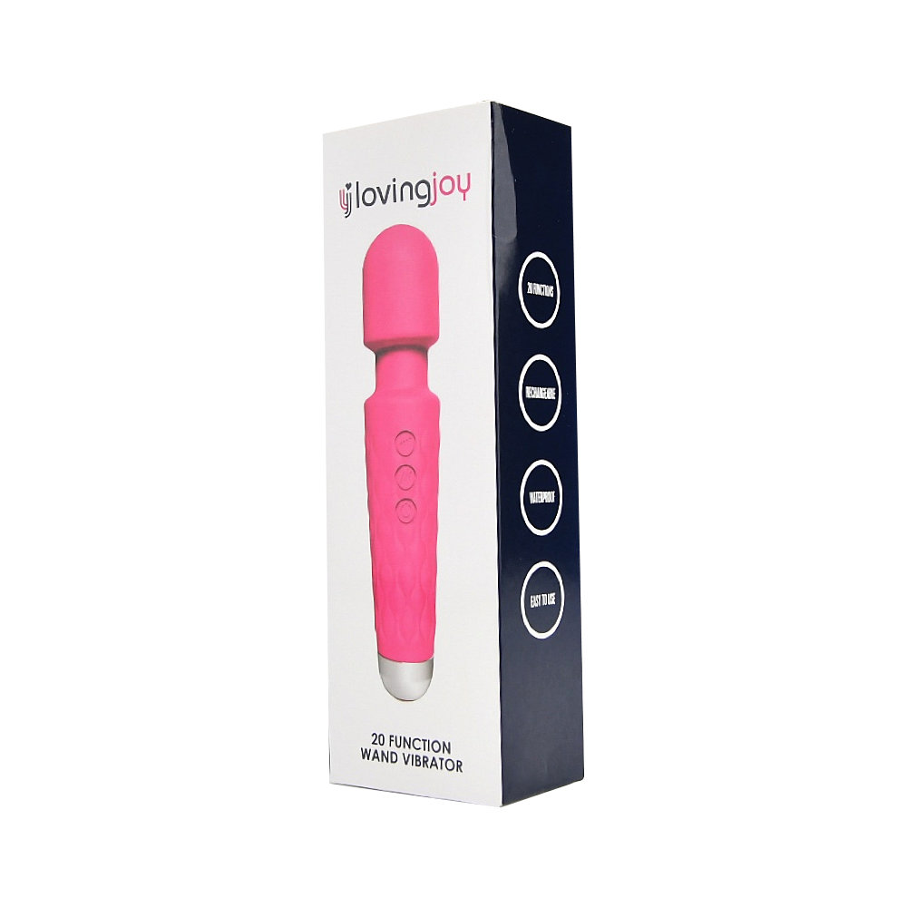 Vibratore Wand ricaricabile in silicone con 20 modalità di vibrazione con testina stimolante Vibratore Wand ricaricabile in silicone con 20 modalità di vibrazione con testina stimolante