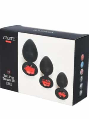 Virgite - Set 3 Plug Silicone E13 - Nero