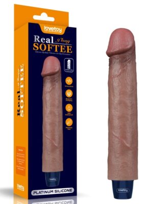 REAL SOFTEE Rechargeable Silicone Vibrating Dildo 9"