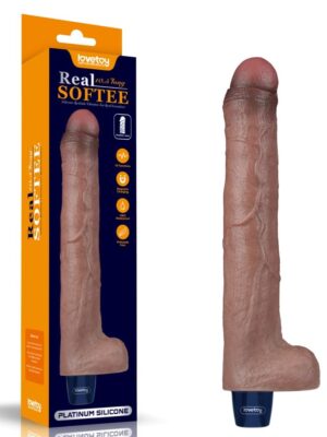 REAL SOFTEE Rechargeable Silicone Vibrating Dildo 10,5"