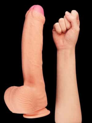 11" Dual Layer Platinum Silicone Cock