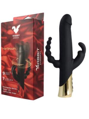 Rabbit Passion by Virgite - Vibratore Rabbit Ruotante e Anale - Harlequin