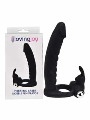 Loving Joy Doppio Rabbit Strap-On vibratore per doppia penetrazione