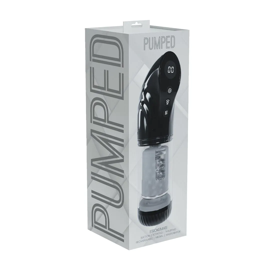 PMP063BLK-2 StrokeMate - Suction Rotation and Thrusting Masturbator Pump - Black