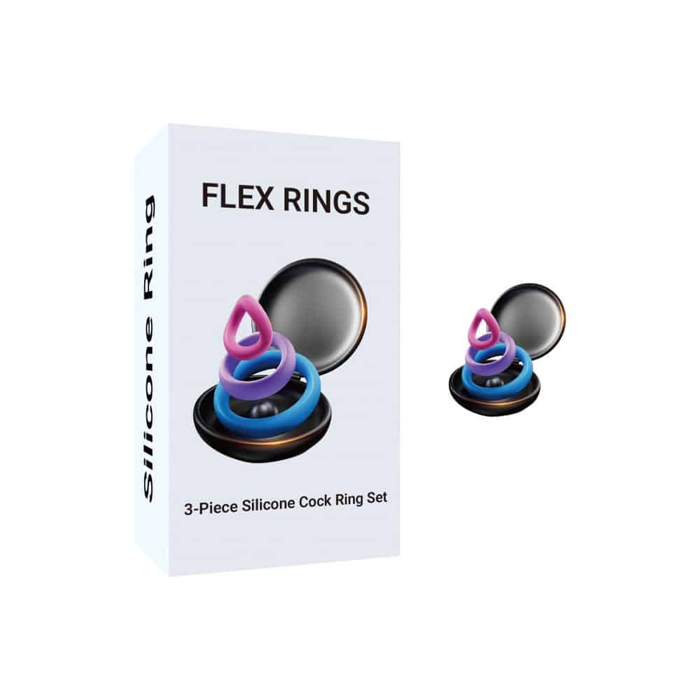 3-Piece Multicolor Silicone Cock Ring Set 3-Piece Multicolor Silicone Cock Ring Set