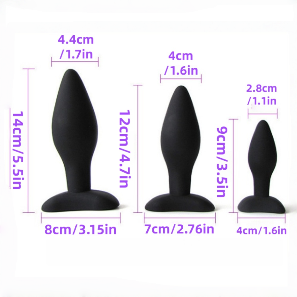 Kit plug anale in silicone (3 misure) Kit plug anale in silicone (3 misure)