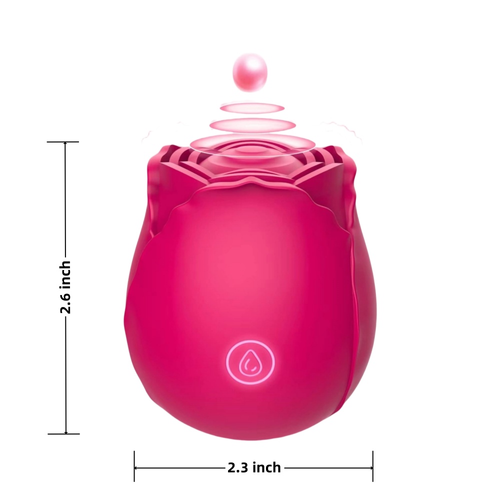 Vibratore clitorideo ricaricabile a forma di rosa in silicone rosso a 10 velocità con funzione picchiettante Vibratore clitorideo ricaricabile a forma di rosa in silicone rosso a 10 velocità con funzione picchiettante
