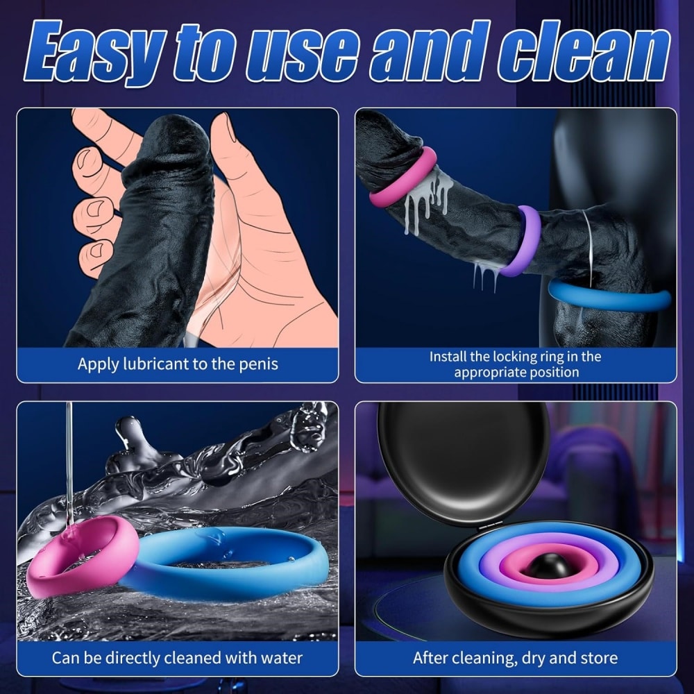 3-Piece Multicolor Silicone Cock Ring Set 3-Piece Multicolor Silicone Cock Ring Set