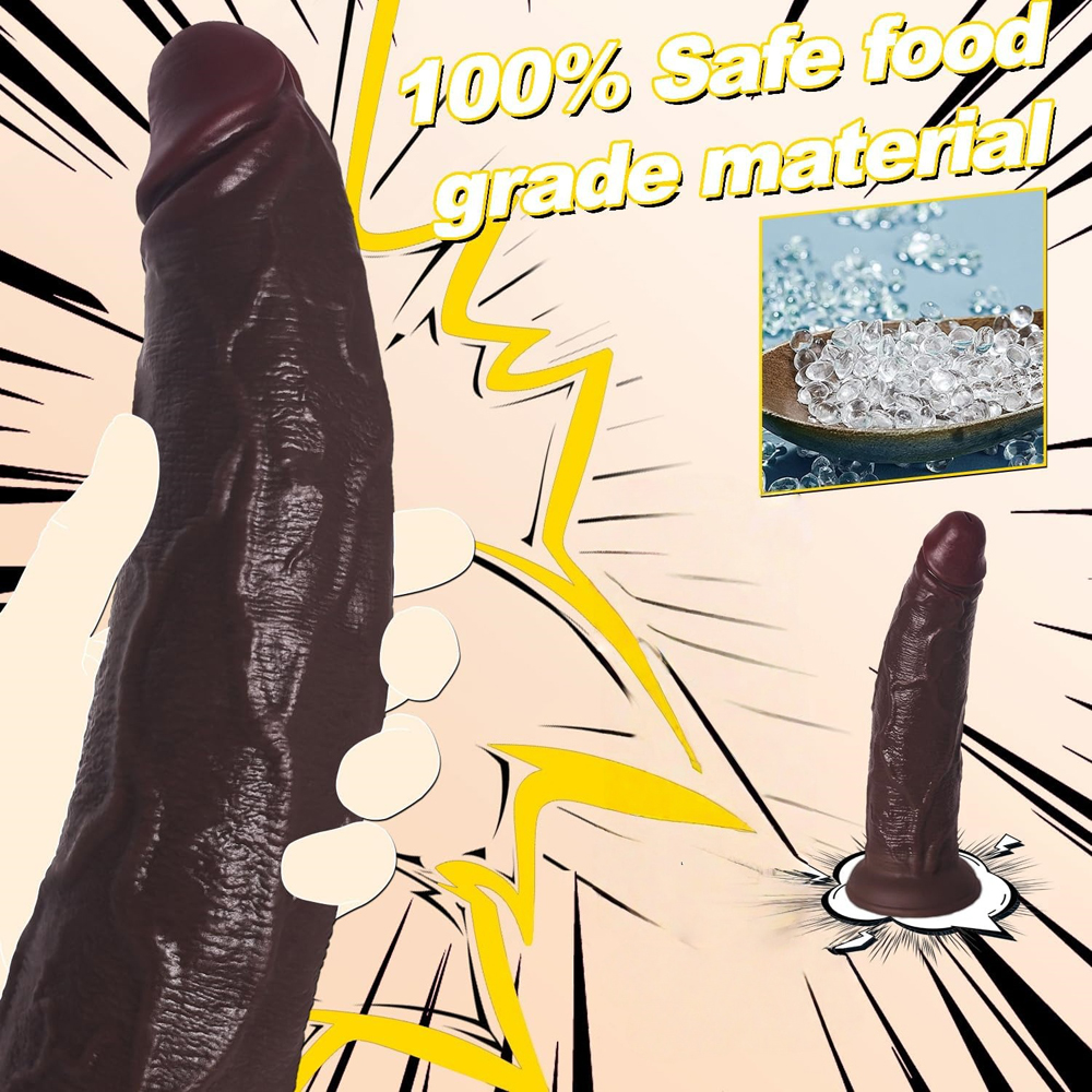 Set di 3 dildo realistici in silicone marrone con potenti ventose Set di 3 dildo realistici in silicone marrone con potenti ventose