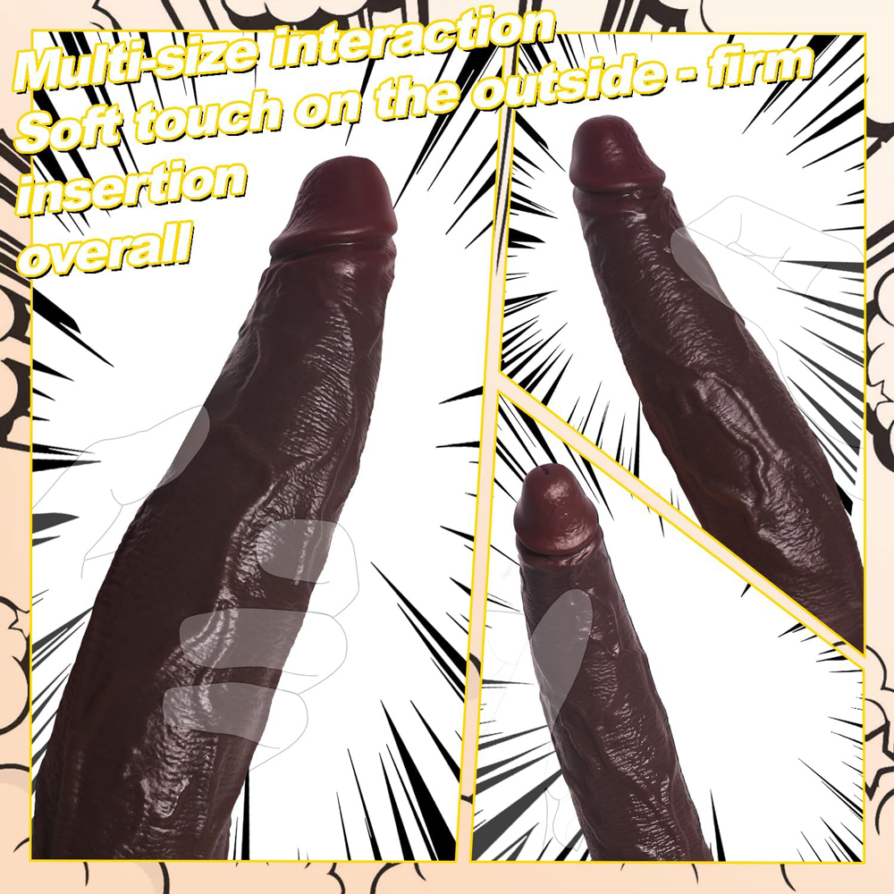 Set di 3 dildo realistici in silicone marrone con potenti ventose Set di 3 dildo realistici in silicone marrone con potenti ventose