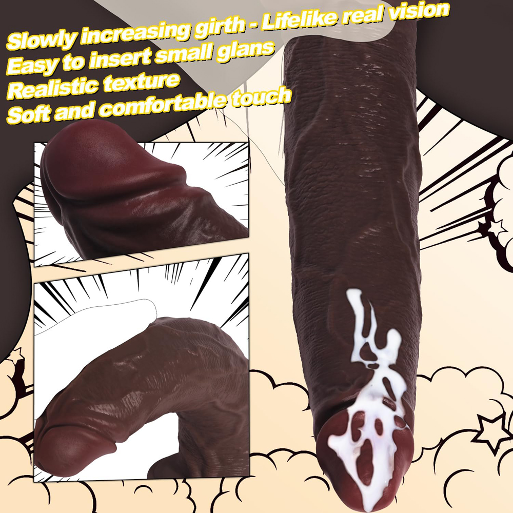 Set di 3 dildo realistici in silicone marrone con potenti ventose Set di 3 dildo realistici in silicone marrone con potenti ventose