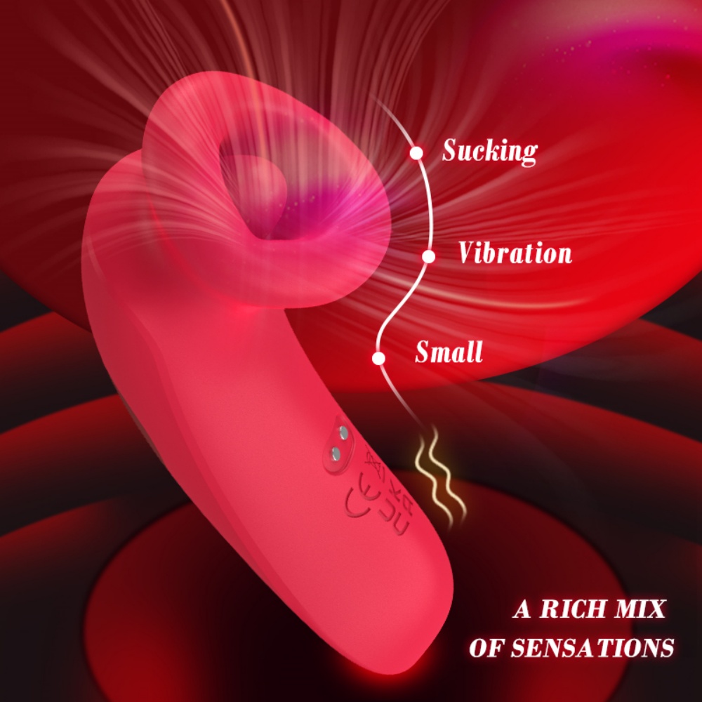 Rose Suction Touch Vibratore in silicone rosso ricaricabile con 10 modalità personalizzabili e funzione di aspirazione. Rose Suction Touch Vibratore in silicone rosso ricaricabile con 10 modalità personalizzabili e funzione di aspirazione.